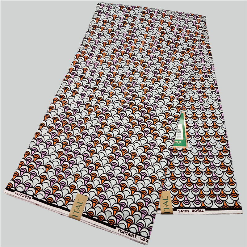 Blue Cotton African Waxed Fabr - Sewing Batik Fabric 评论和价格
